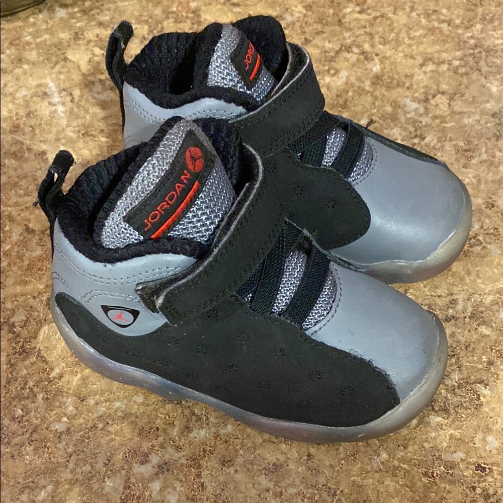 Jordan Kids Black and Gray Shoes
